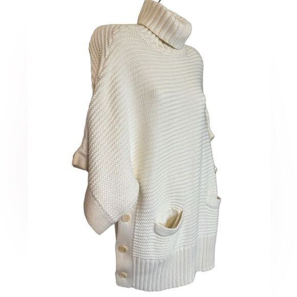 NWT J.Crew Merino Wool & Cotton Blend Turtleneck Poncho - Picture 1 of 9